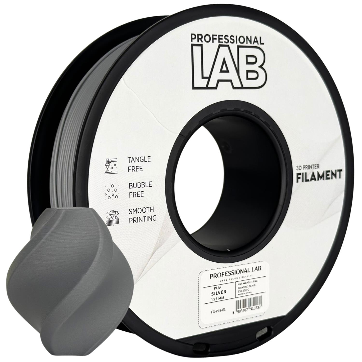 PLA+ Silver C/Bobine 1Kg Prof.Lab