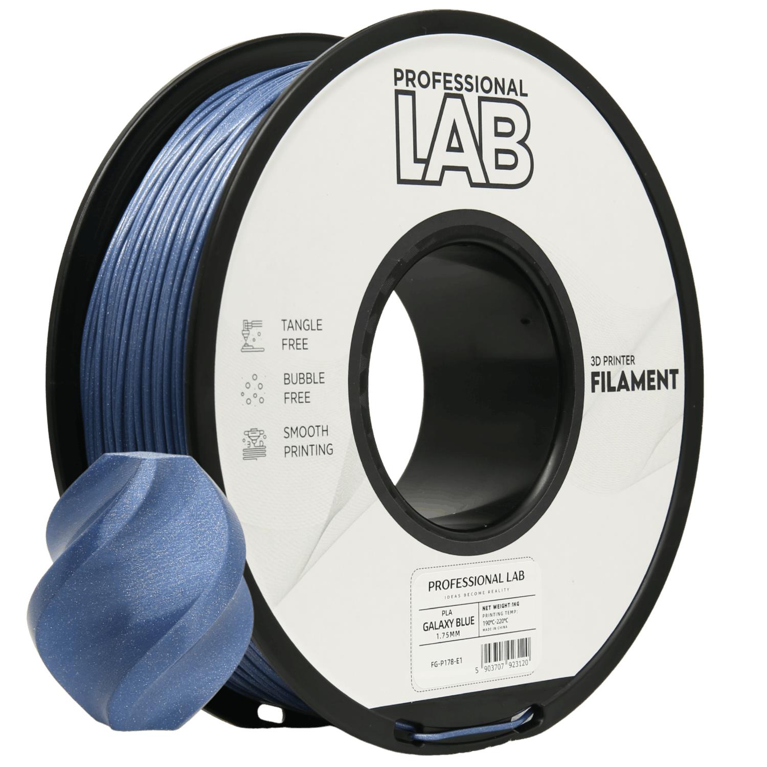 PLA Galaxy Blue C/Bobine 1Kg Prof.Lab